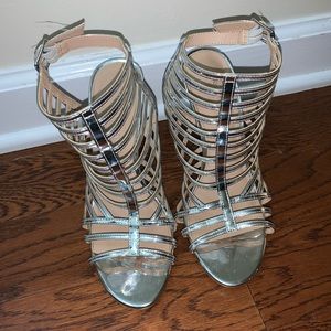 Sliver high heels